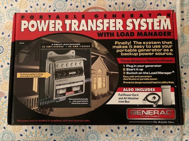 Generac Portable Generator Power Transfer System With Load Manager Model 1276-1