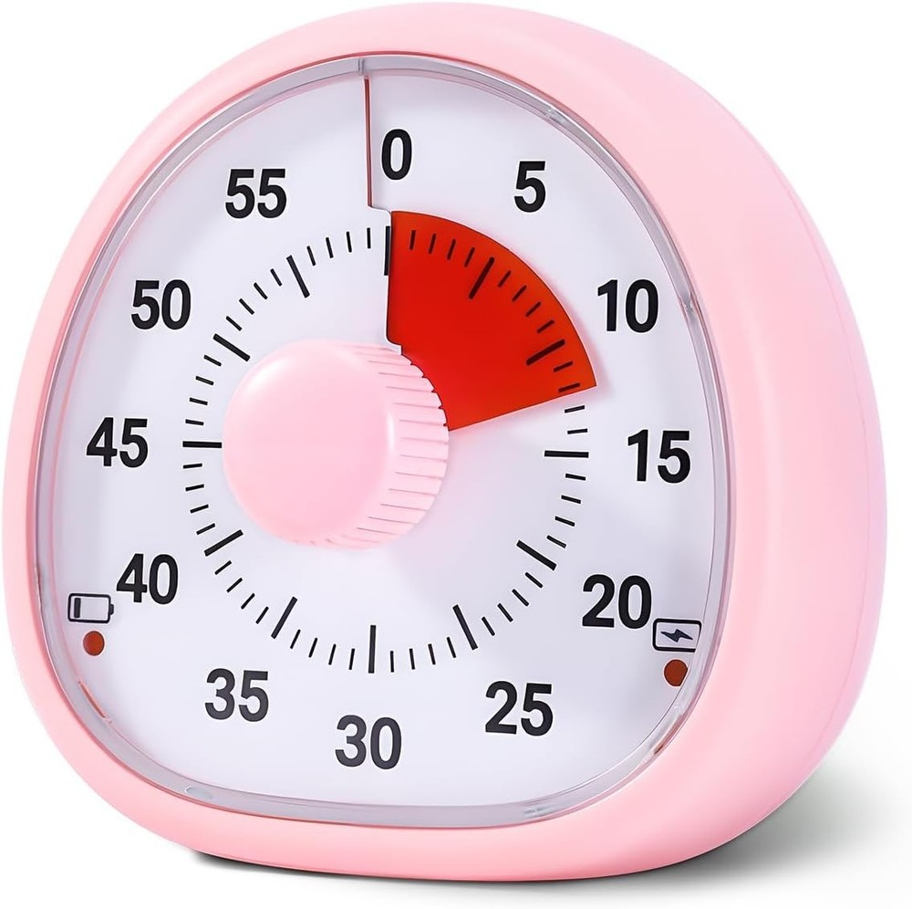 Rechargeable Visual Timer 60 Min Kids Desk Countdown Alarm Clock USB Gym Kitchen