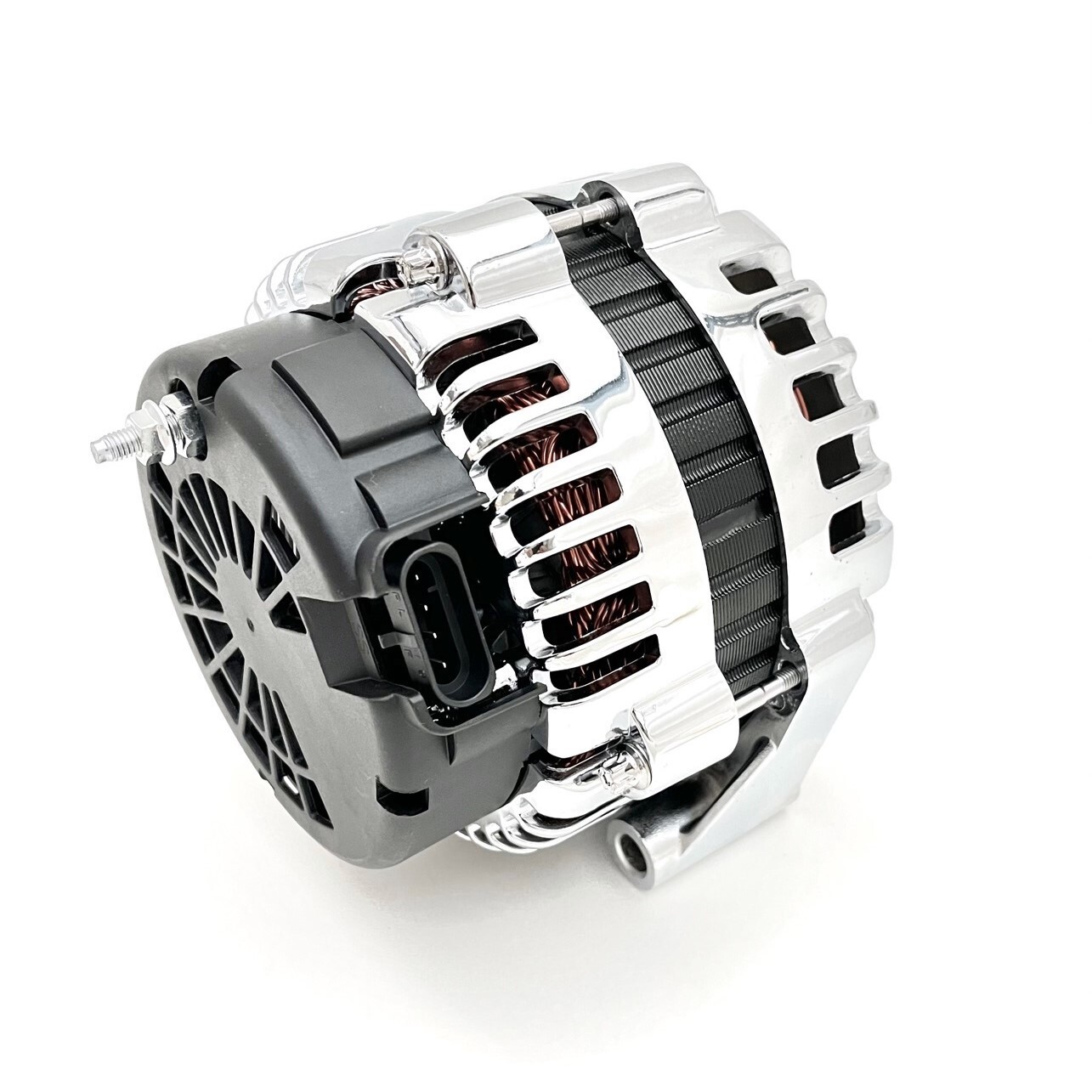 GM LS Alternator LS1 Truck 220 AMP AD244 4 Pin Connector 12V High Output Chrome