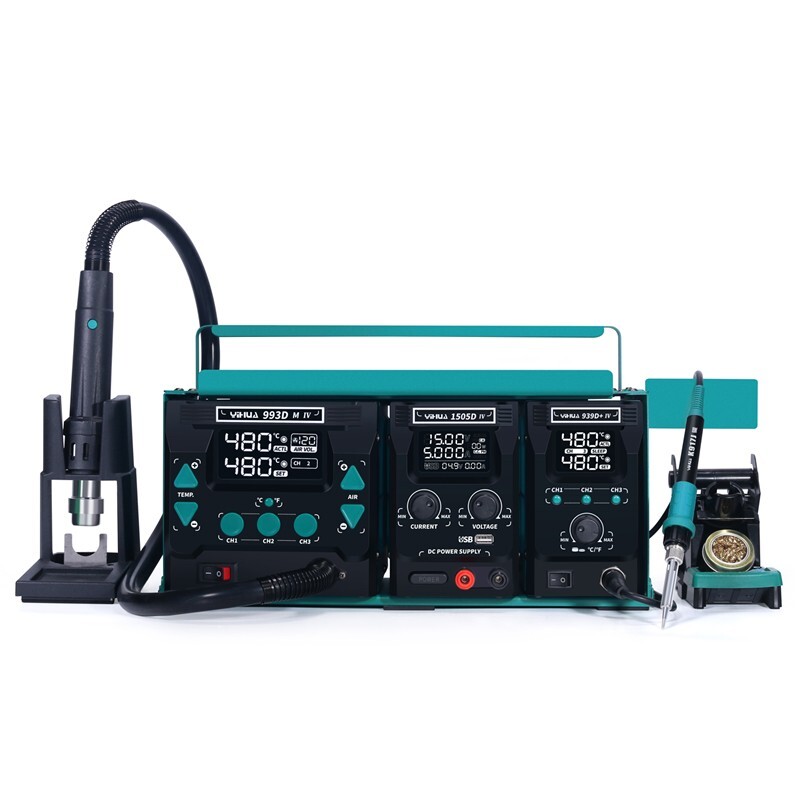 YIHUA 813 Soldering Iron + Hot Air Gun + DC Power Supply Desoldering Rework Kit