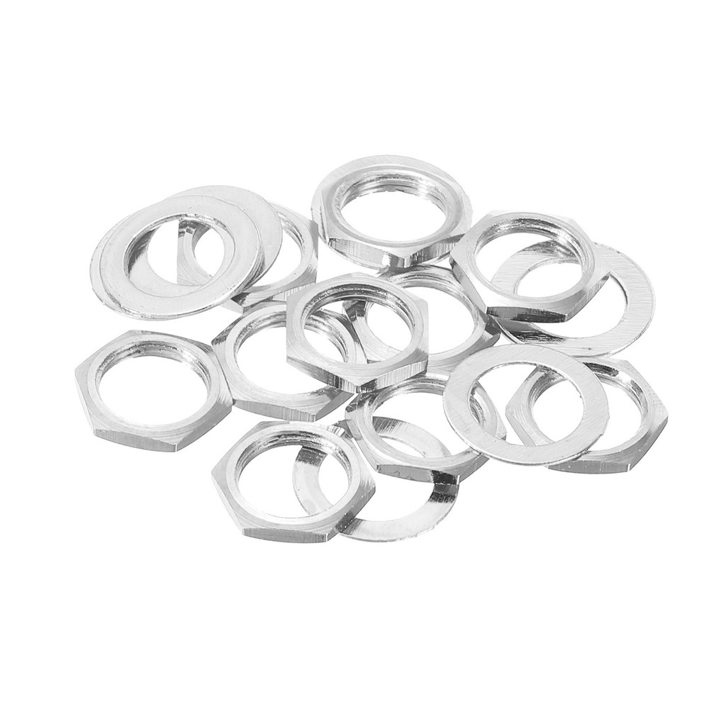 5 Set Guitar Nuts and Washers 3/8" Input Output Jack Socket Nuts Silver