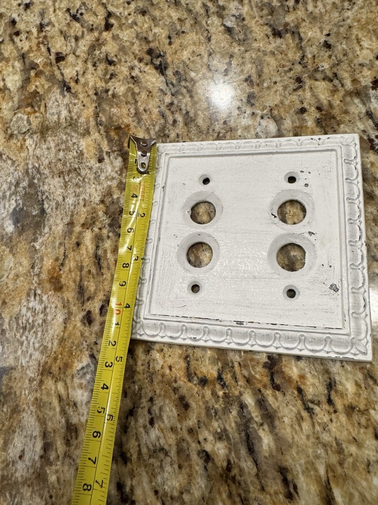 Vintage Metal Double Push Button Switch Plate