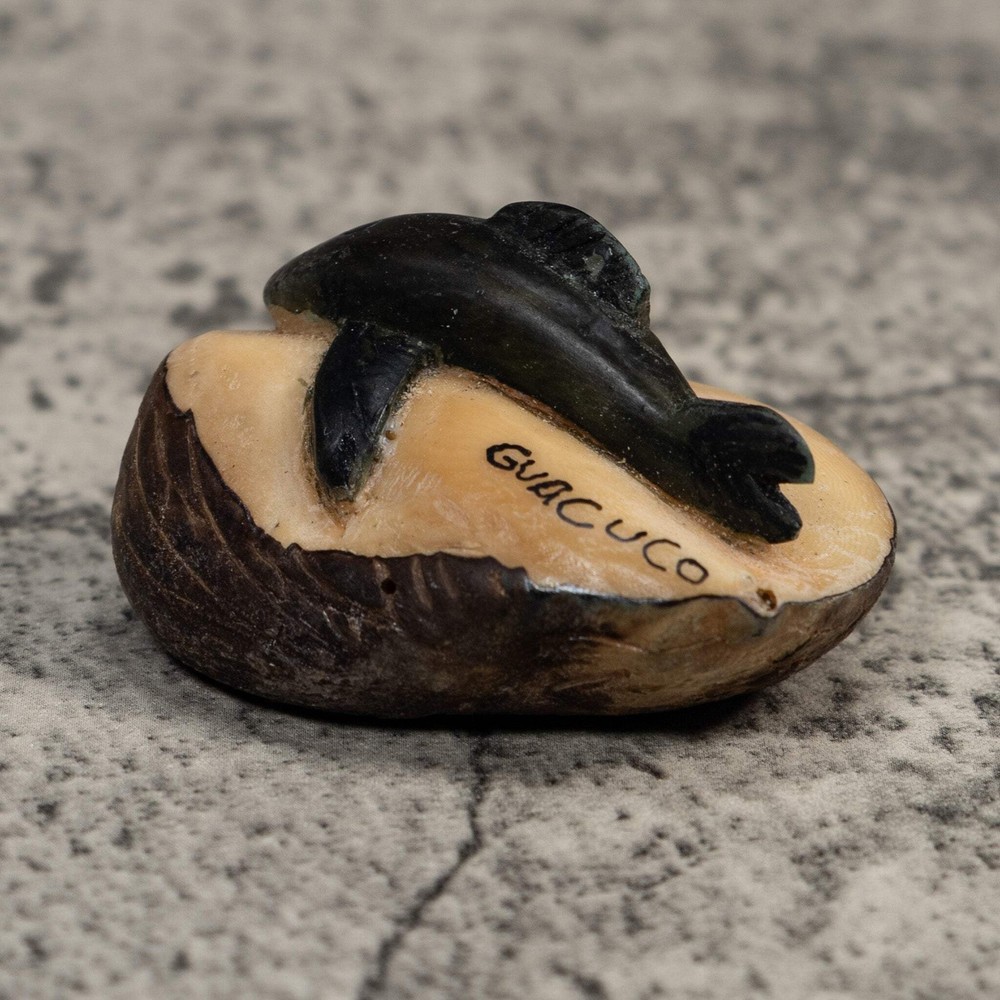Black Dolphin Tagua Carving