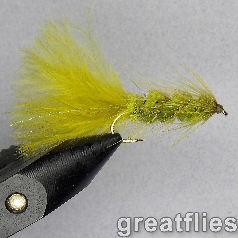 1 dozen (12) - Woolly Bugger - OLIVE