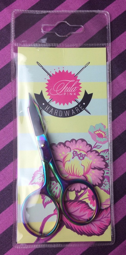 Tula Pink Hardware 4 Inch Large Ring Micro Tip Scissors ~ Stainless Steel Snips