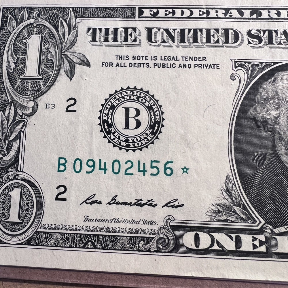 2013 B $1 ONE DOLLAR DUPLICATE ERROR STAR NOTE 09402456 * CHOICE AU - DC CRISP