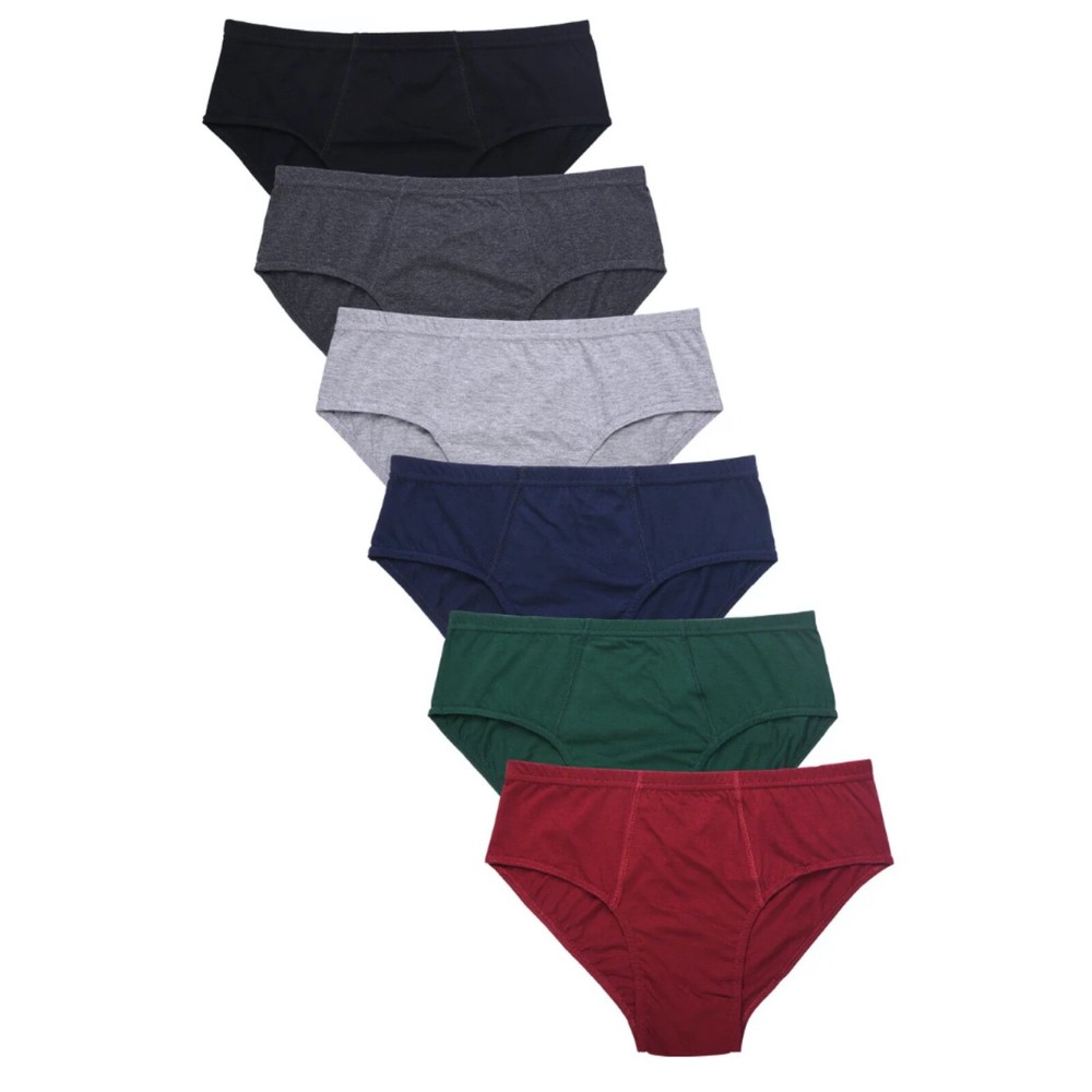 6 Pack Knocker Men Bikini Brief Solid Plain Boxer Underwear Low Rise S-XL