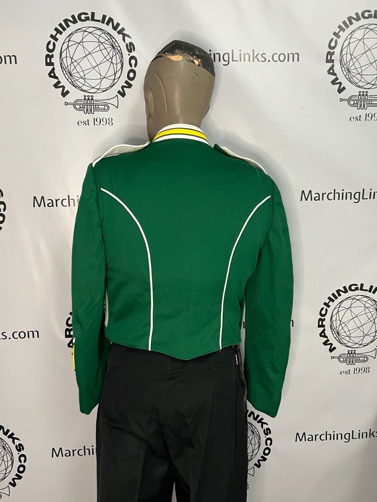 Green, Yellow & White Marching Band Jacket Size 37 Regular - Authentic