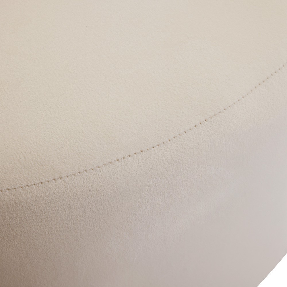 Upholstered Round Ottoman,PU Leather,Brown