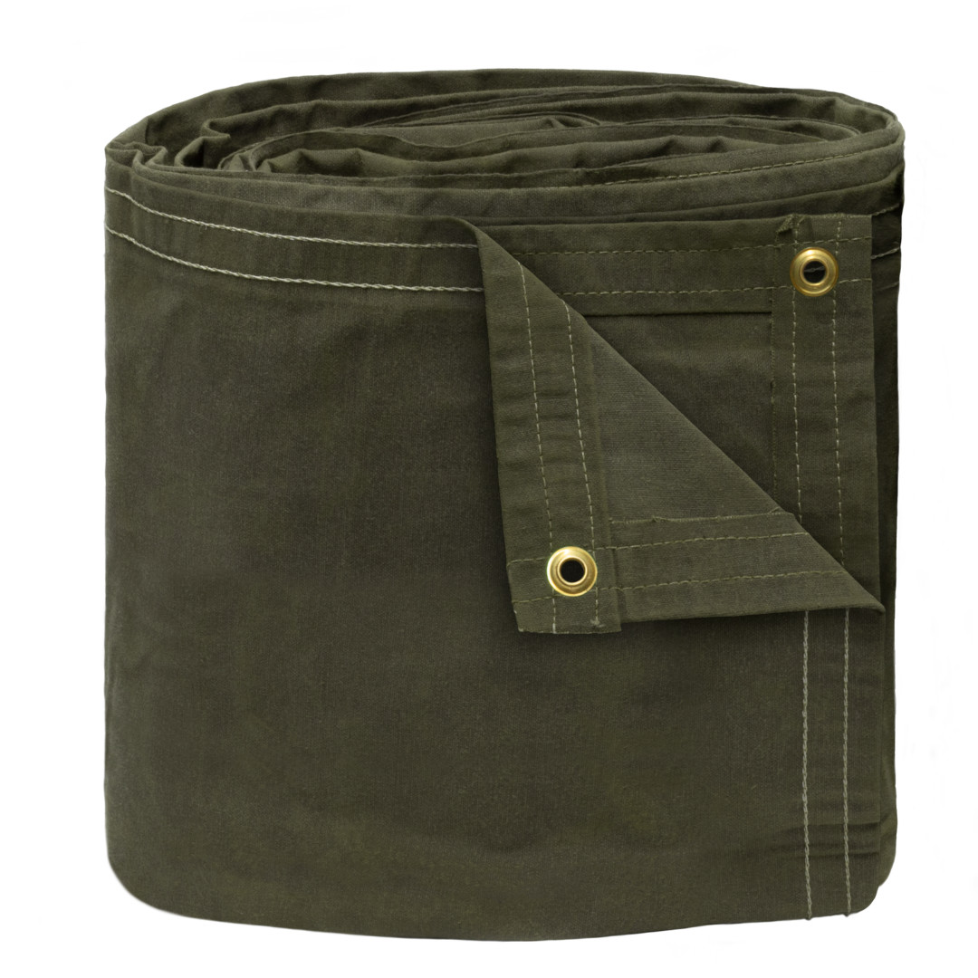 Tarp Supply Heavy Duty Olivedrab Fire Retardant Canvas Tarp With Grommets