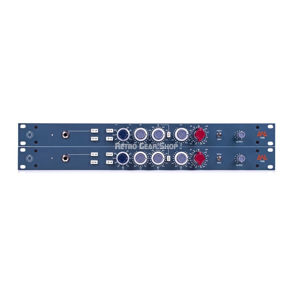 BAE 1028 Stereo Pair with PSU Microphone Preamp / Equalizer 19" Rackmount