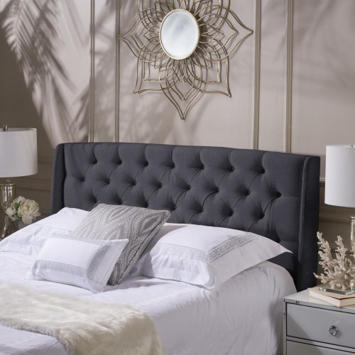 Upholstered Wingback Headboard, Sturdy Structure, King Size, Black ,Canada