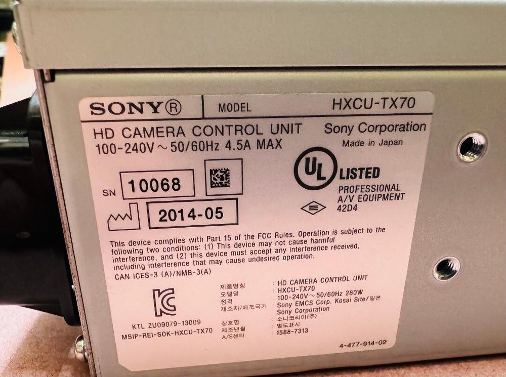 Sony HXCU-TX70 Triax Controller HD Camera Control Unit