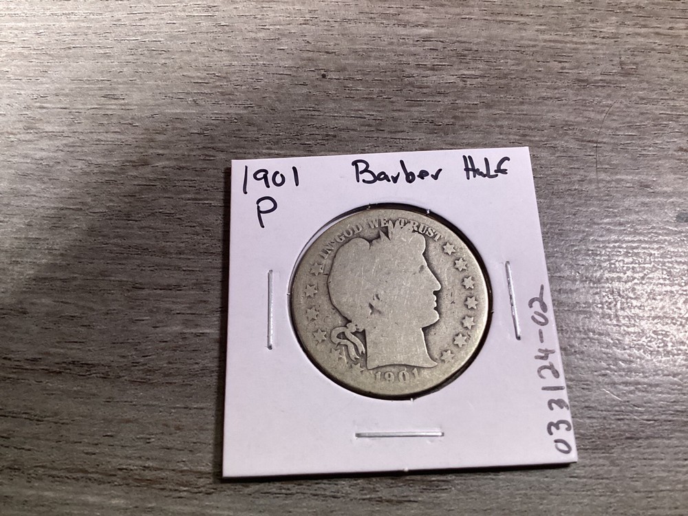 1901 Barber 90% Silver Half-Dollar 032124 02te