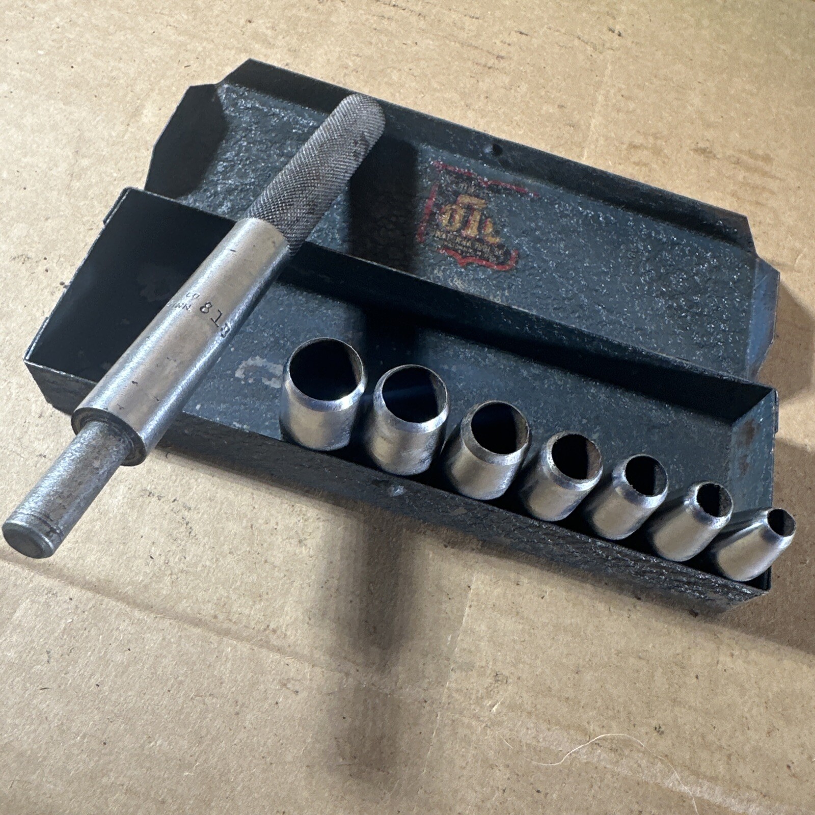 OTC Owatonna Tool No. 813 Gasket Cutting Driver Set W/ Metal Box Made in USA