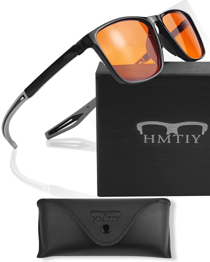 HMTIY Blue Light Blocking Glasses Gaming- Filtering Computer Medium, Black
