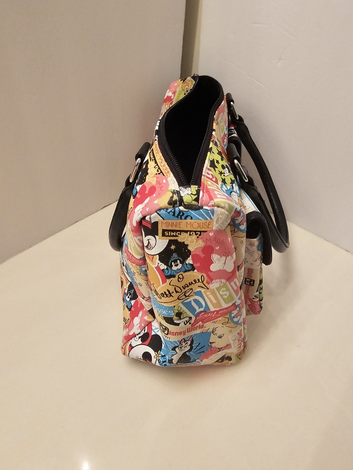 Disney Parks Mickey And Minnie Retro Print Satchel Bag/purse New From Disney