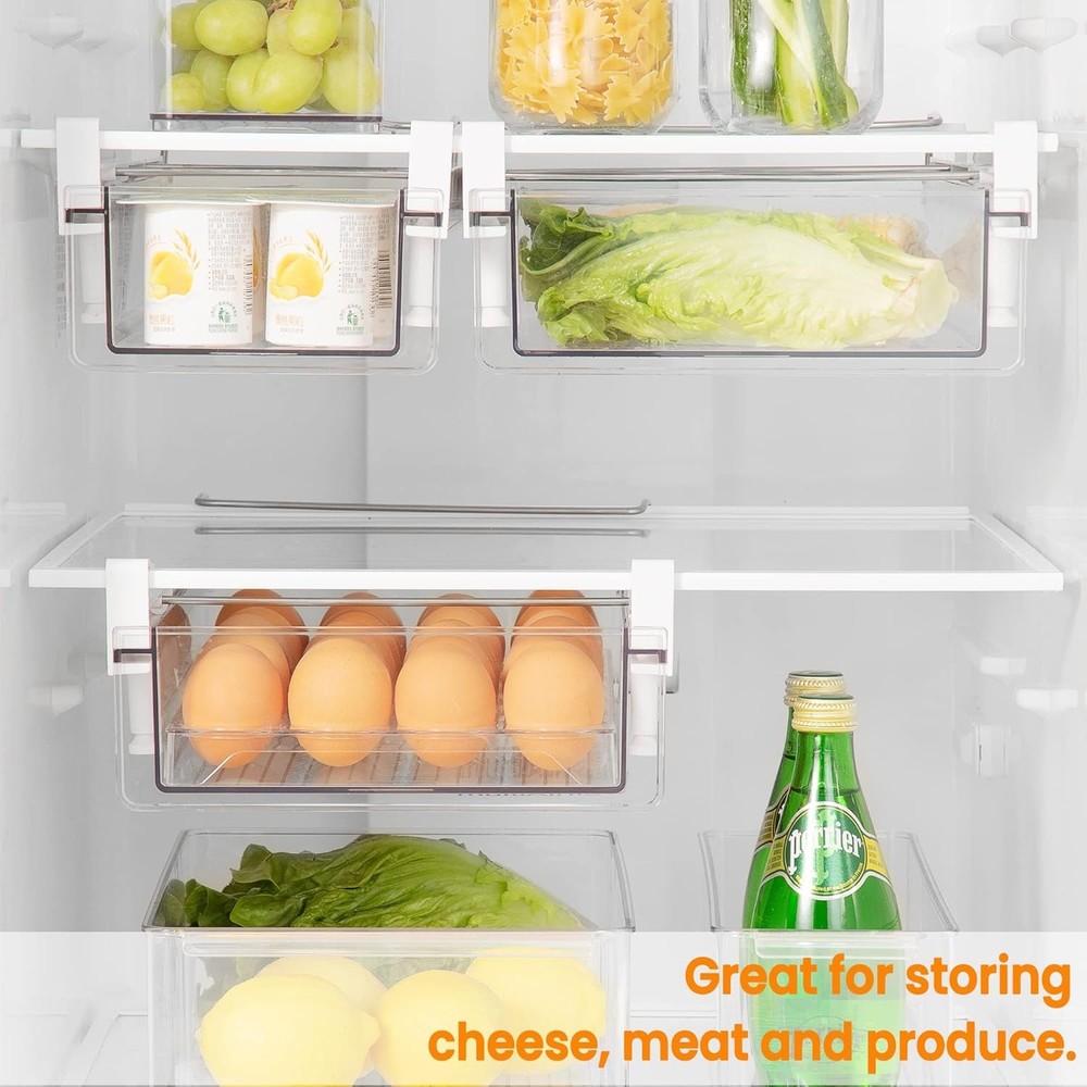 Large Fridge Under Shelf Drawer, Pull Out Refrigerator Drawer Organizer Fridge
