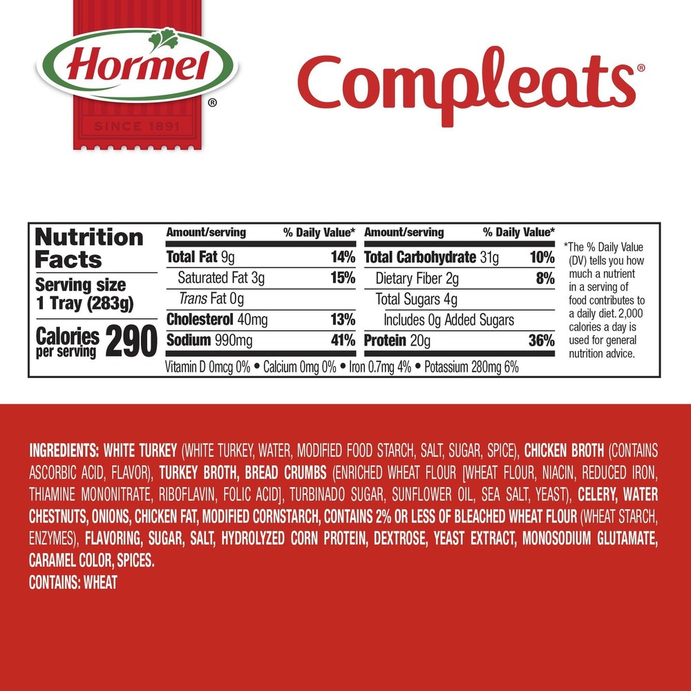 Turkey & Dressing Microwave Tray, 10 oz. (6 Pack)