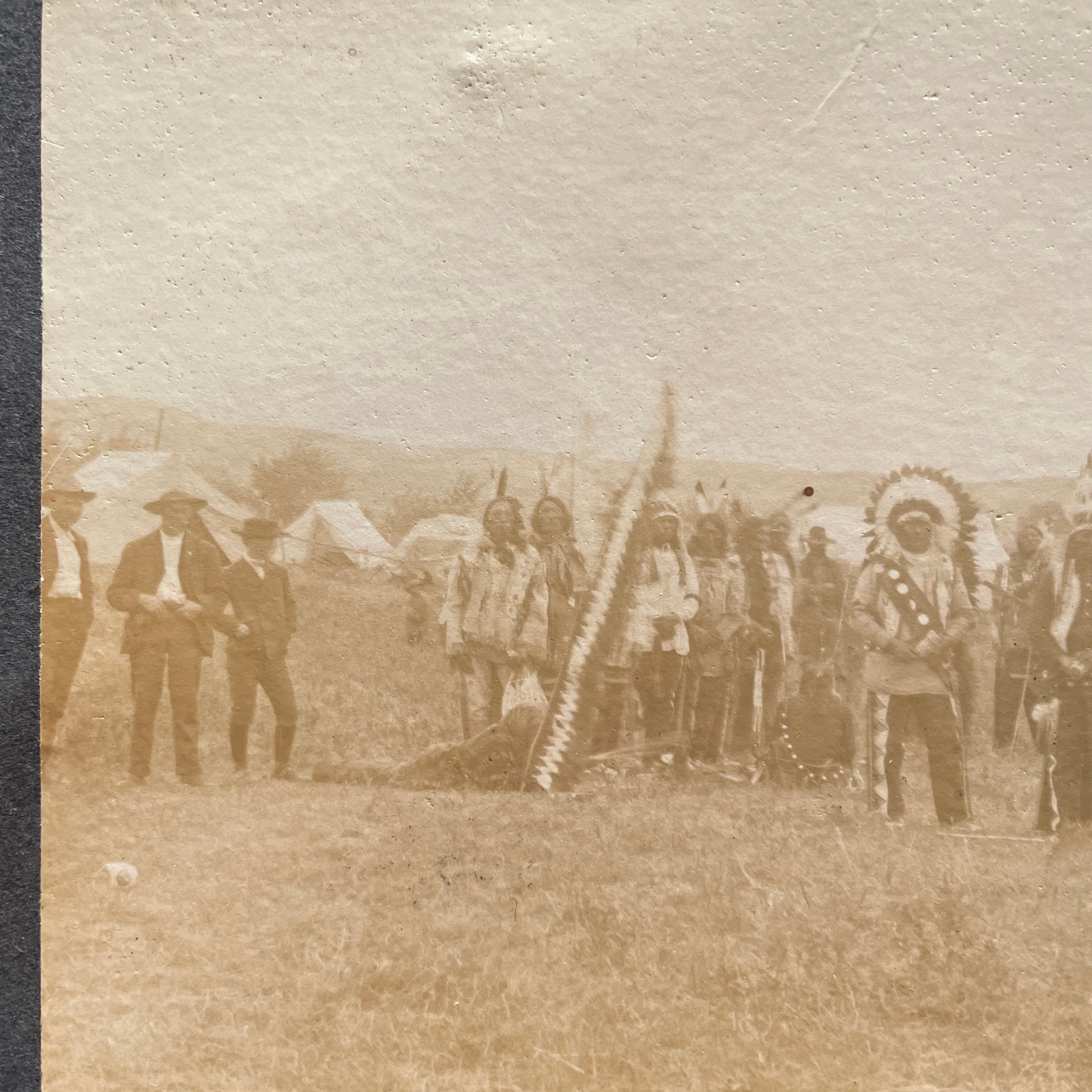 Native Americans & Whites Original Antique Photo • Circa 1910 • Lakota?