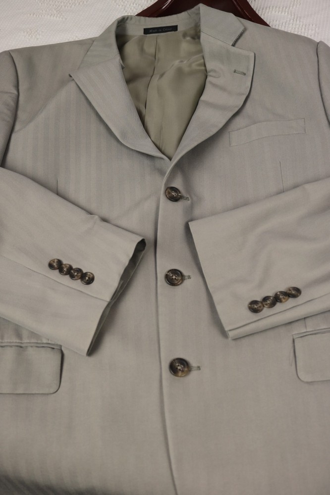 Men's CHAPS RALPH LAUREN 3-button sports jacket 44R Solid Gray