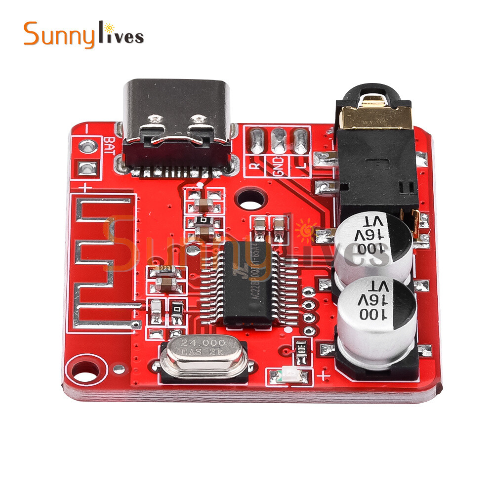 DC 3.7-5V Mini Bluetooth 5.1 Audio Receiver MP3 Decoder Amplifier Circuit Board