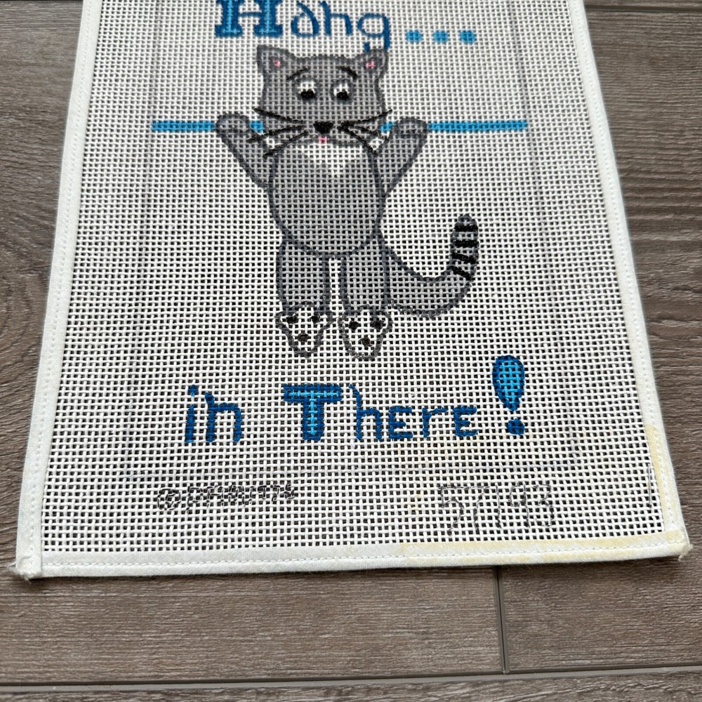 Hang in There Cat Needlepoint Canvas, Single Sheet
