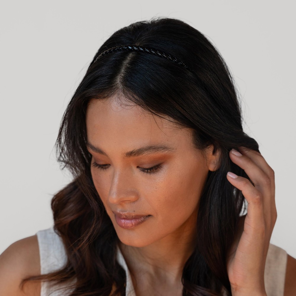 Braided 1/4" Headband - Black