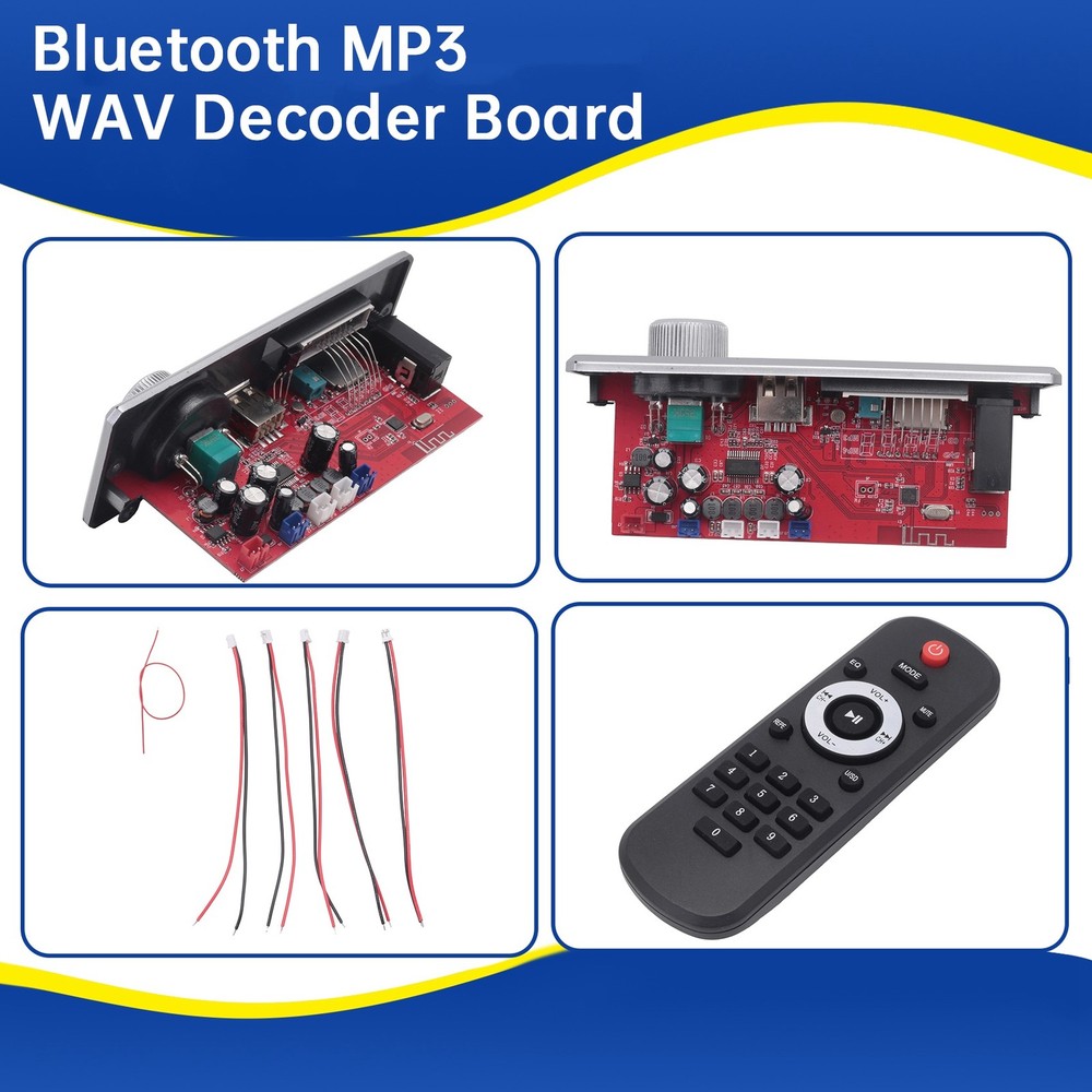 Bluetooth MP3 WAV Decoder Board 80W Amplifier Handsfree Car A6495