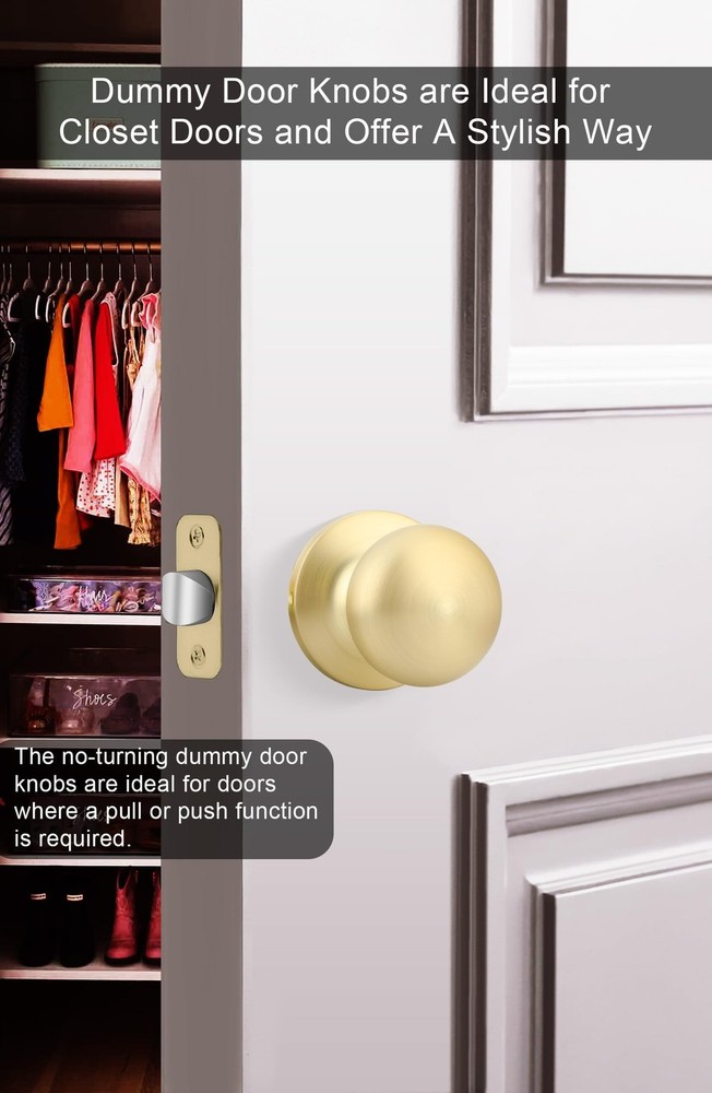 Goldenwarm Gold Closet Door Knobs, Passage Door Knobs, Brushed Gold Door knob...