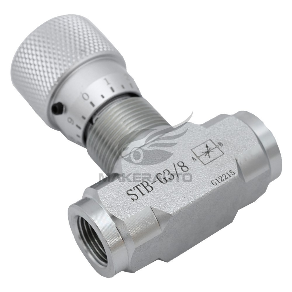 3/8" L08 -Hydraulic Flow Control Valve - STB-G3/8 - Fit Mini Excavator USA