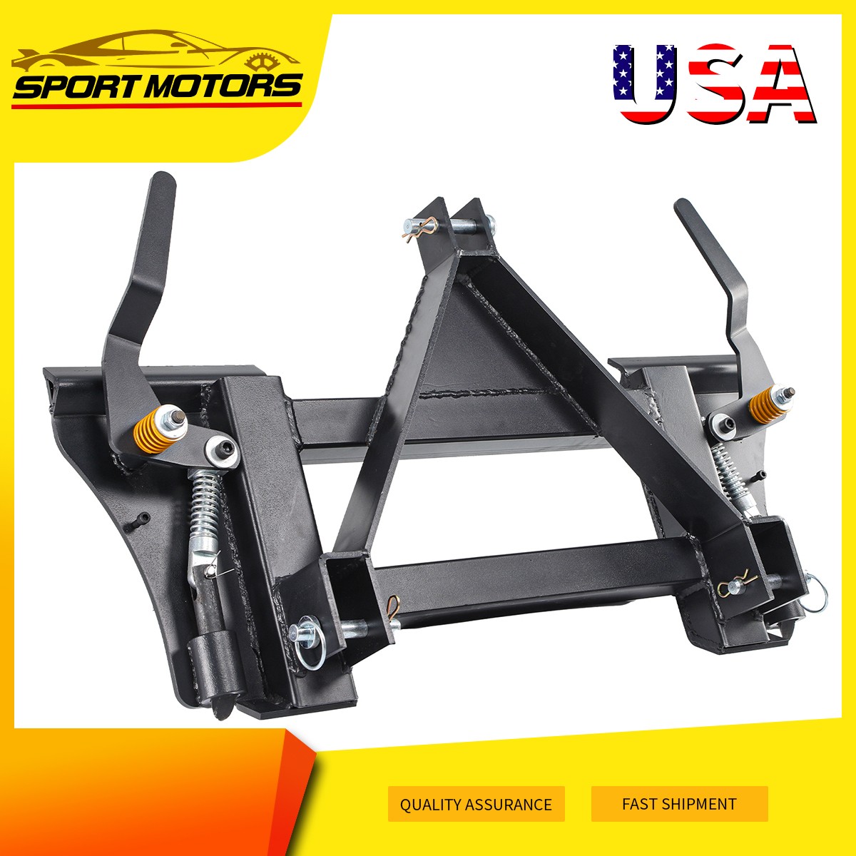 Quick Tach Conversion Adapter for 3 Point Cat 1 Tractors Skid Steers Category 1