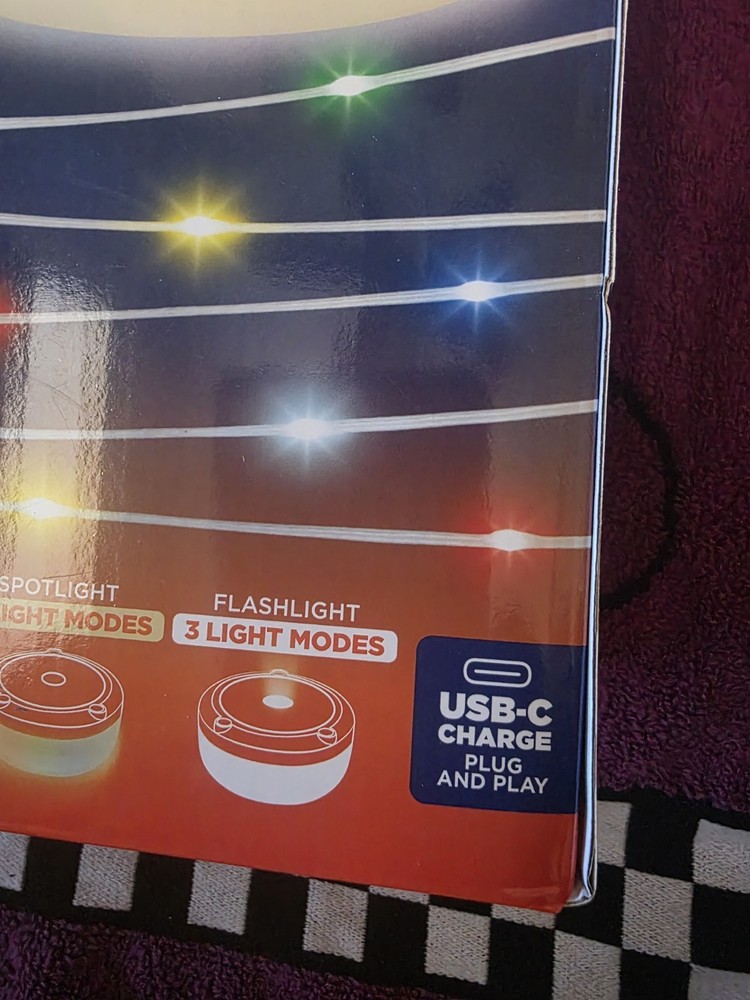 Bell + Howell Pocket String Lights - 50 Ft, 125 LED - Retractable + Recharchable