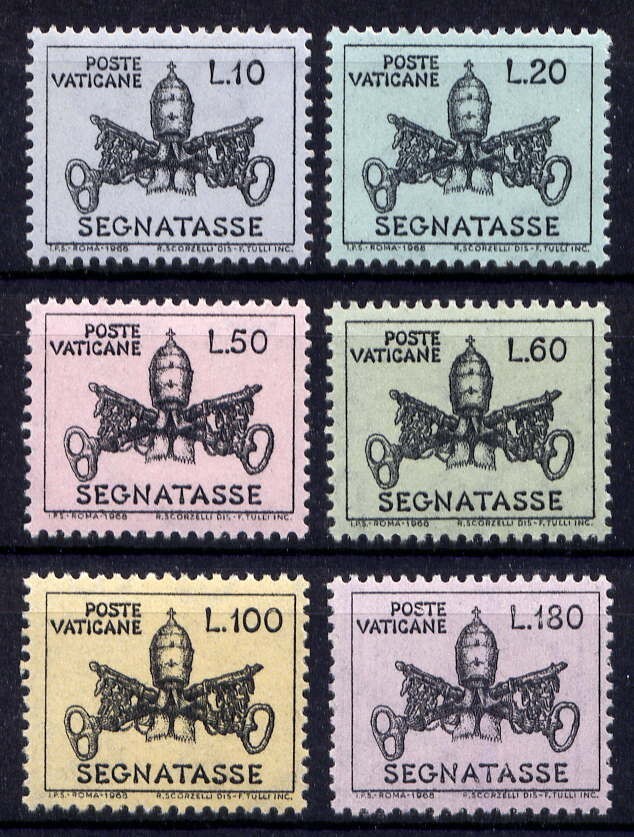 VATICAN Sc#J19-24 1968 Postage Due MNH