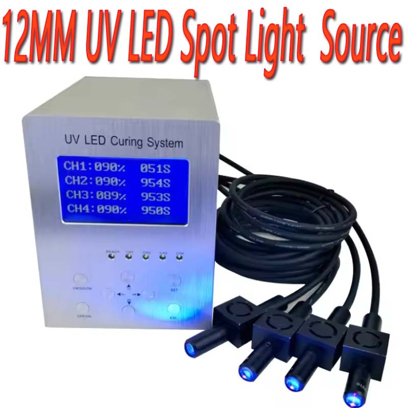 LCD Screen 365nm Spot UV LED Light Source Glue Curing Machine 4Pcs Heads