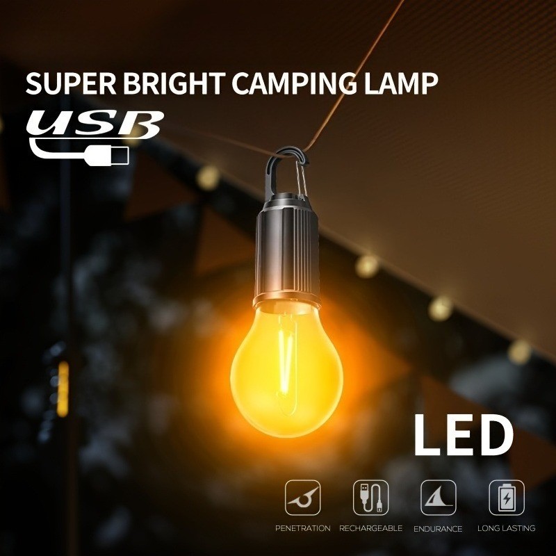 Solar Portable Camping Light with Hook LED Lighting Lantern Atmosphere Light