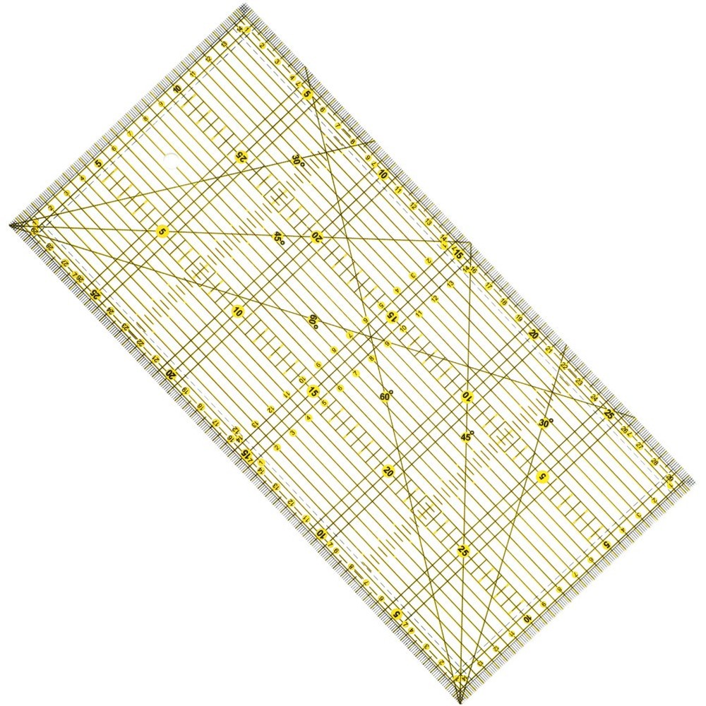 Cutting Ruler with Double Colored Grid Lines for Quilting Projects 15 x 30cm