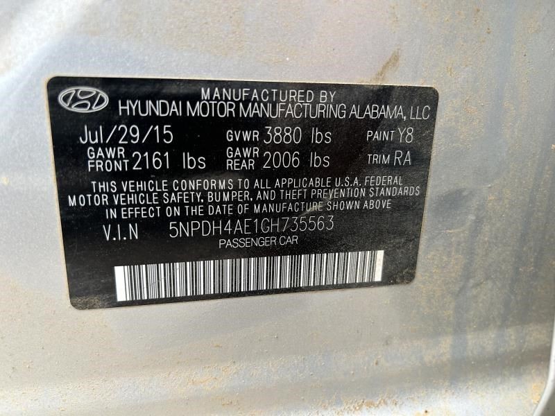 ELANTRA 2016 Keys/Latches/Locks 104591647