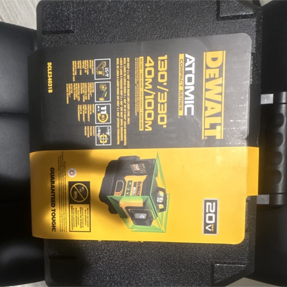 DEWALT DCLE34031B Line Laser Level Atomic Series 360 Tilt Sensor Pendulum Lock