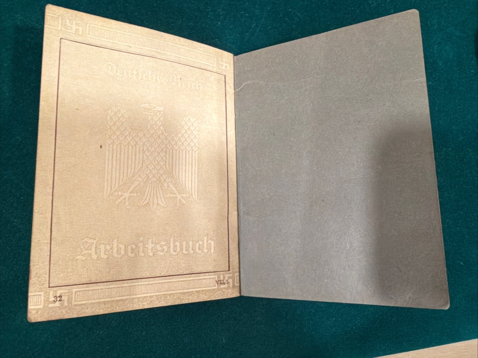 Original VTG before WWII German Arbeitsbuch Work Book