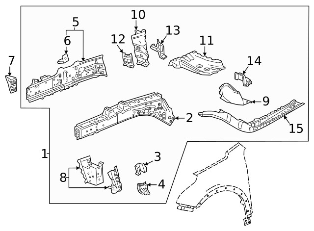 Genuine GM Front Rail 84784166