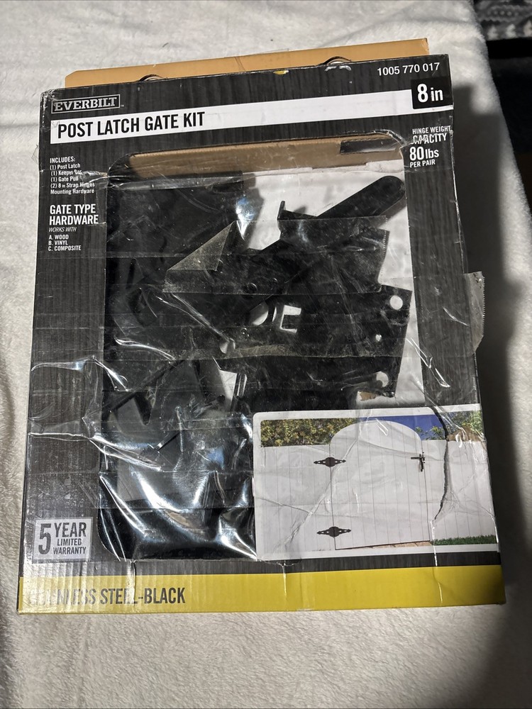 Everbilt Post Latch Gate Set Stainless Steel Black