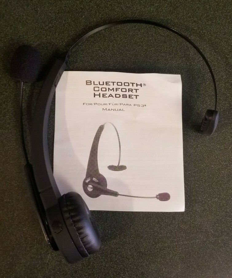 Headset - Bluetooth, for one ear with boom mic - For PS3 -  no charge cord