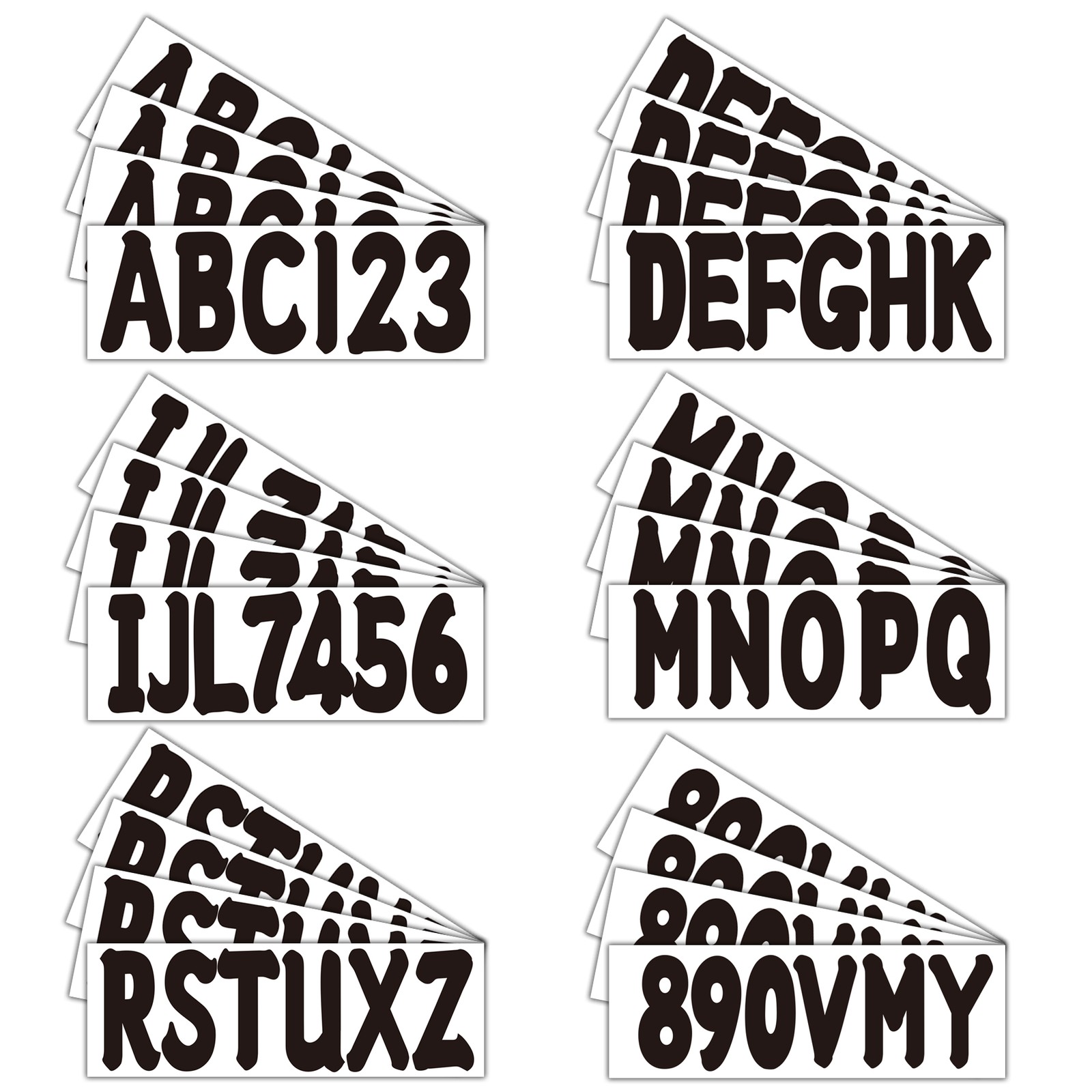 4 Sets of Black Marine Boat Sticker for Yacht Watercraft Waterproof Anti-Scratch