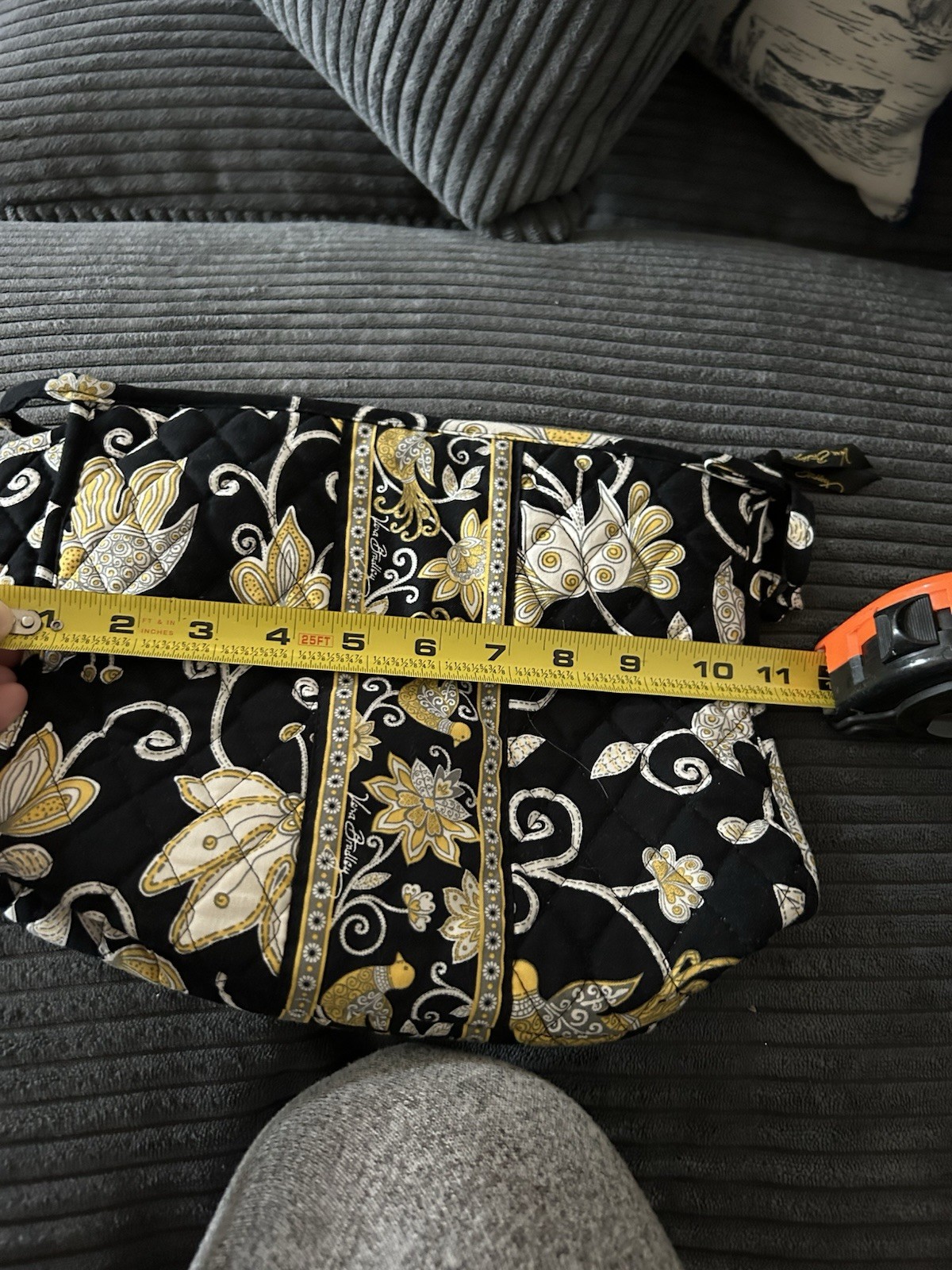 Vera Bradley Yellow Bird Large Cosmetic Bag 11x9 Inches Excellent Condition