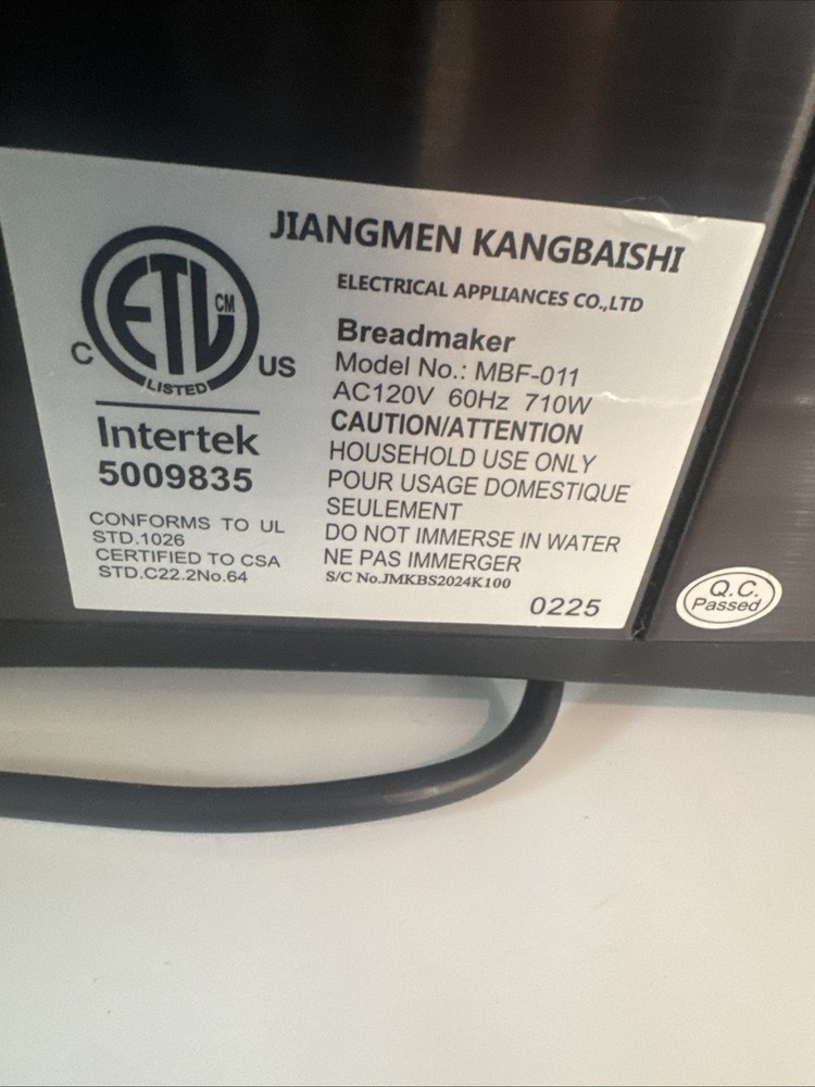 KBS MBF-010 Stainless Steel Bread Machine Maker - Tested & Works!