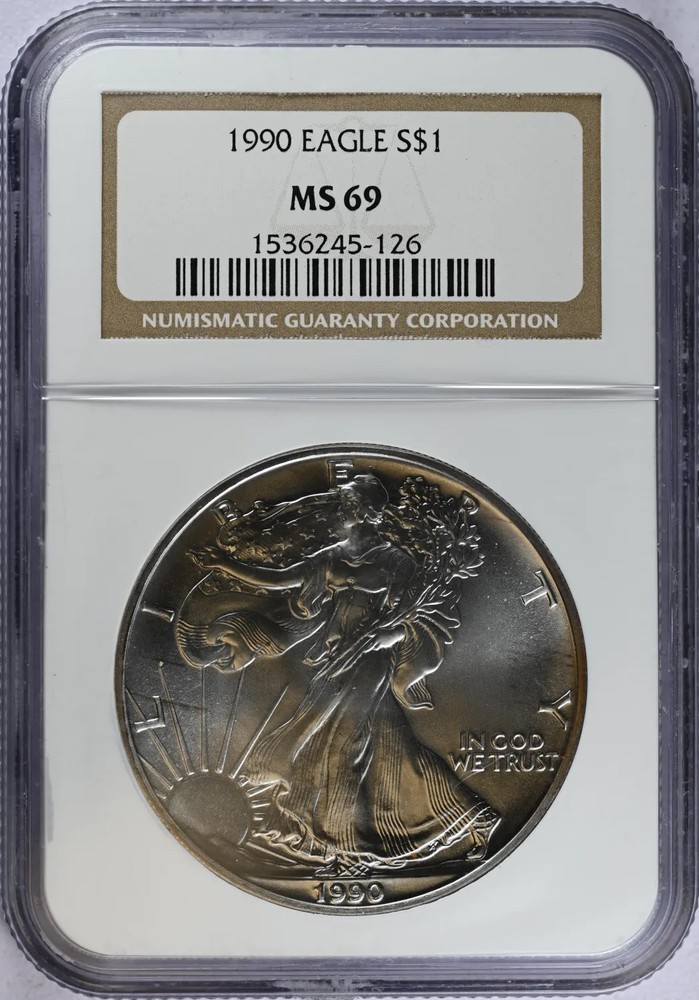 1990 Bullion Silver Eagles NGC MS-69