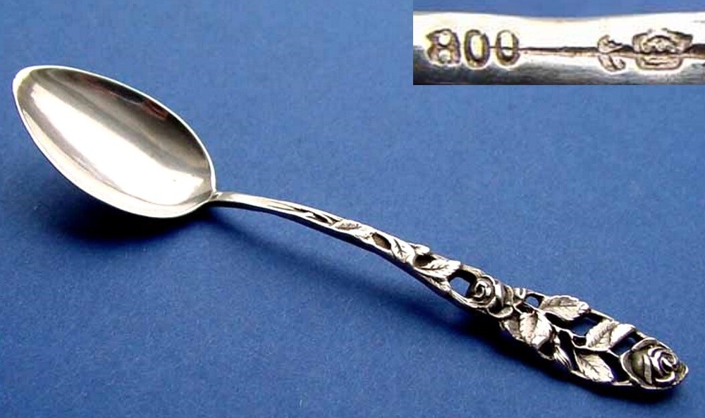 Coffee Spoon, Hildesheimer Rose, 800 Silver B440