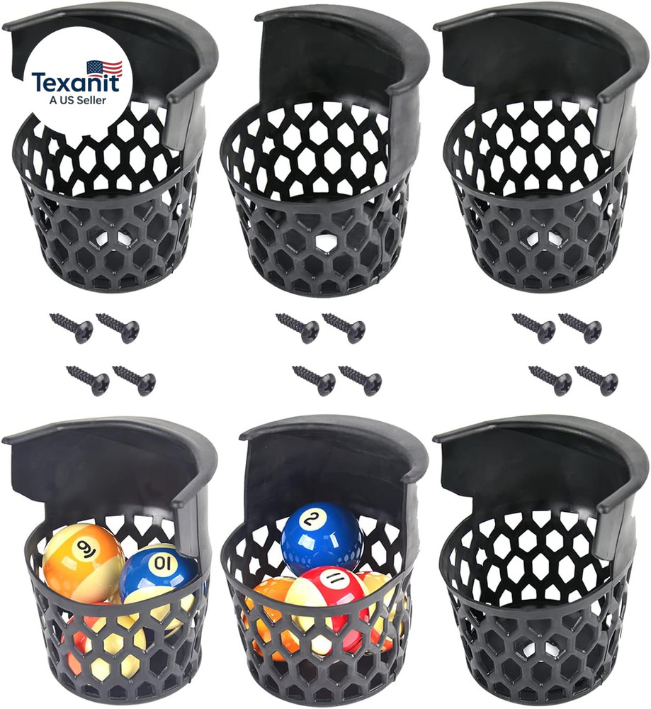 Pool Table Pockets Replacement Pockets for Billiard Table Set of 6 Plastic Web P