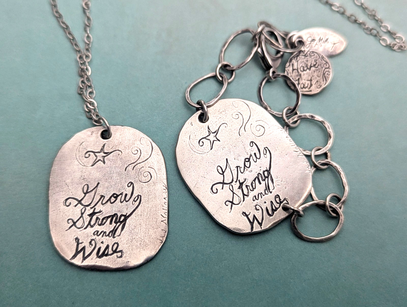 Jes MaHarry Necklace Bracelet Set Stand Strong Tree Of Life Sterling Silver